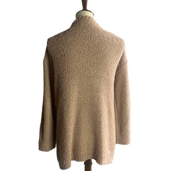 Drop Shoulder Open Front Tan Cardigan - Picture 8 of 8